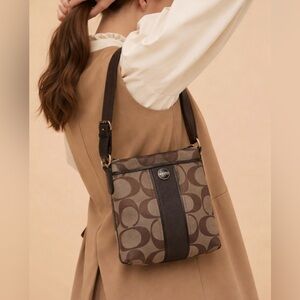 Coach Brown Signature Crossbody Bag